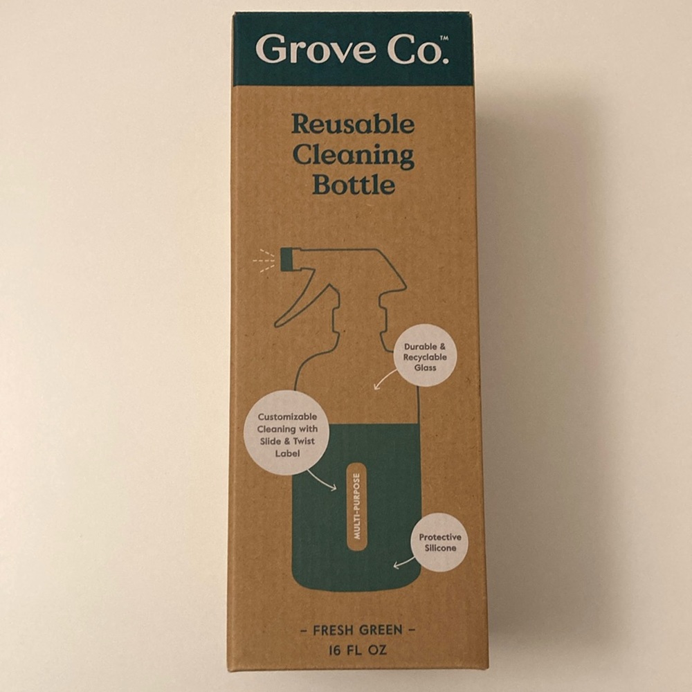 NWT Grove Reusable Glass Cleaning Spray Bottle